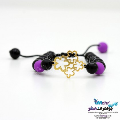 Gold and Stone Bracelet - Spring Flowers Design-SB0715